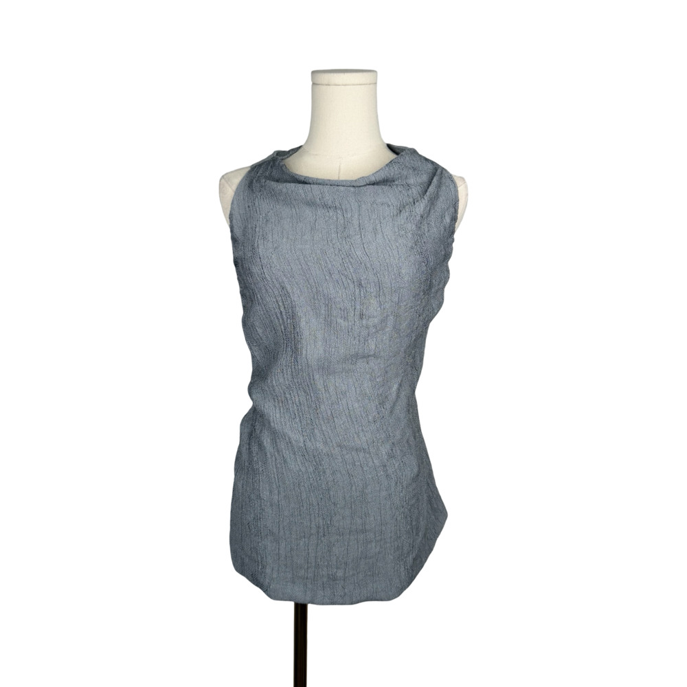 Zara Sleeveless Crinkled Texture Cowl Neck Top Sz. S NWT